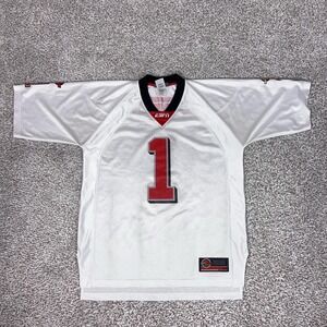 ESPN Jersey Mens Large White Number 1 Mesh Football Zone Sports Y2K Fan TV